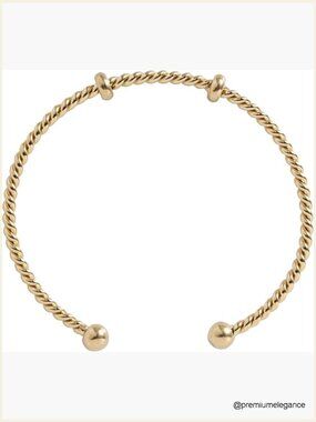 French Rope Charm Bracelet Cuff Interchangeable End Caps